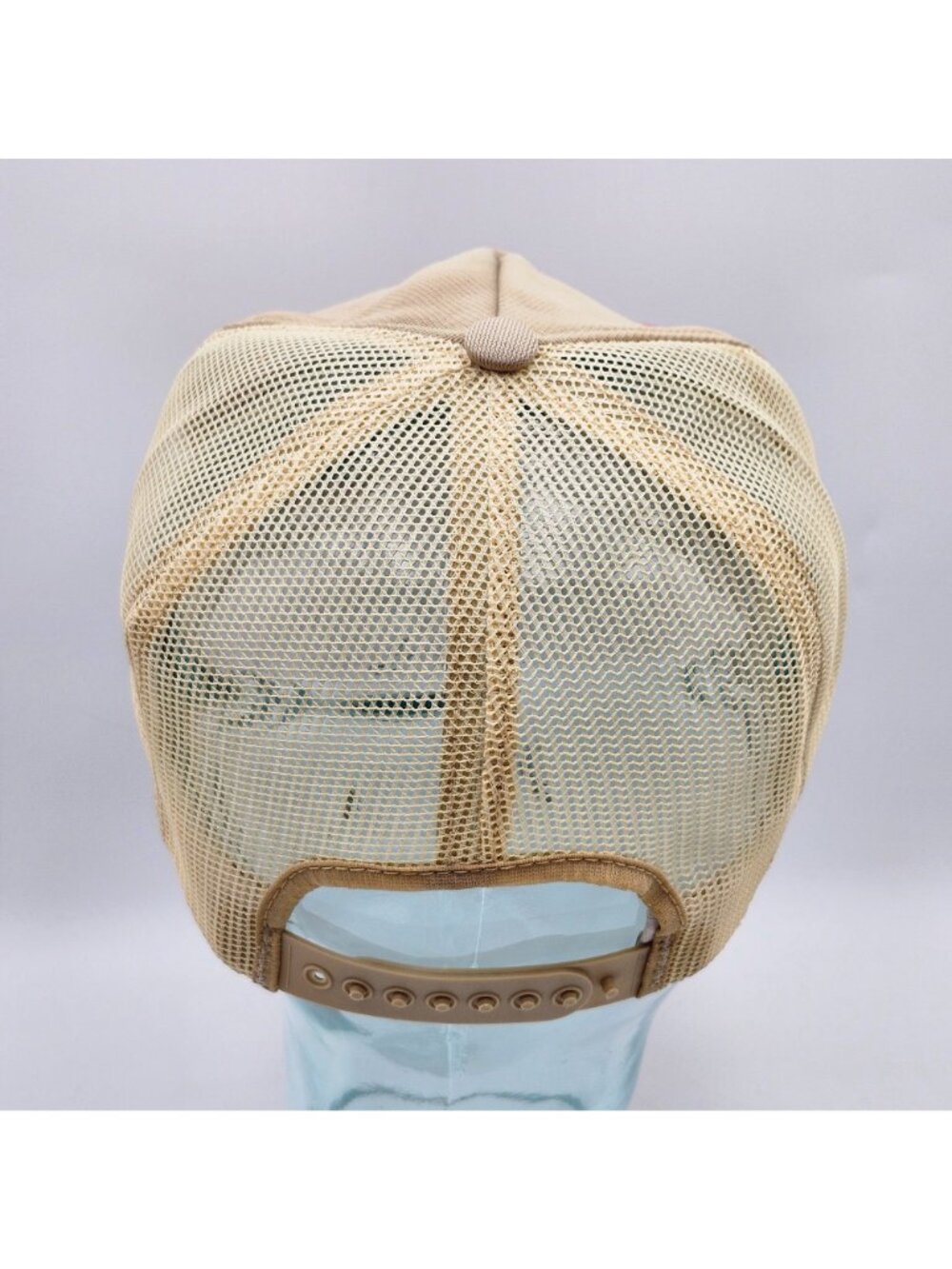 Vintage Bosch Builders Saw Mesh Trucker Hat Adjustable Snapback Beige with Red & - Picture 6 of 12